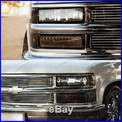 94-98 Chevy Tahoe/Suburban/Silverado Black Headlamp+Bumper Parking Light 4PC Set