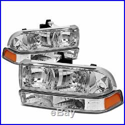 98-04 Chevy S-10 Pick Up Chrome Housing Headlights + Turn Signals Upgrade Look