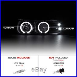 99-02 CHEVY SILVERADO 1500 Halo LED Projector Black Headlight+Amber Parking Lamp