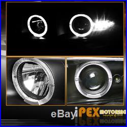99-02 Chevy Silverado/00-06 Tahoe Halo Projector LED Head Light + Signals Black