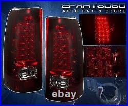 99-02 Chevy Silverado/Gmc Sierra Ls Lt Full Smoked Red LED Tail Lights Assembly