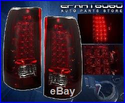 99-02 Chevy Silverado/Gmc Sierra Ls Lt Full Smoked Red Led Tail Lights Assembly