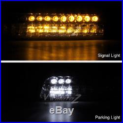 99-02 Chevy Silverado Pickup Truck Chrome Headlights+LED Bumper Signal Lamps Set