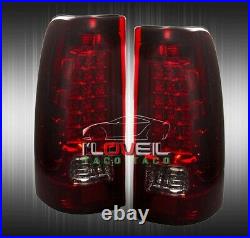 99-02 Chevy Silverado / Sierra Rear LED Brake Stop Tail Lights Lamps Smoked Red
