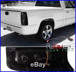 99-02 Chevy Silverado / Sierra Rear Led Brake Stop Tail Lights Lamps Smoked Lens