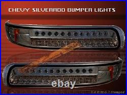 99-02 Chevy Silverado Smoke Led Bumper Lights 00 01