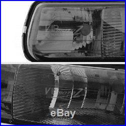 99-02 Chevy Silverado Titanium Smoke Headlight+Bumper Signal Lamp Assembly LH+RH