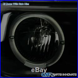 99-02 Silverado 00-06 Suburban Black Smoke Projector Headlights+LED Bumper Lamps