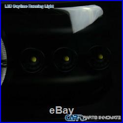 99-02 Silverado 00-06 Suburban Black Smoke Projector Headlights+LED Bumper Lamps