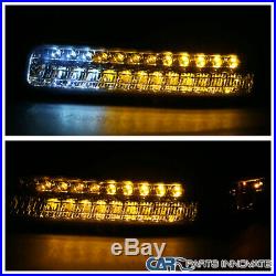 99-02 Silverado 00-06 Tahoe Smoke LED Projector Headlights+LED Bumper Lamps