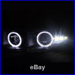 99-02 Silverado Halo LED Black Projector Headlights & Bumper Lamps