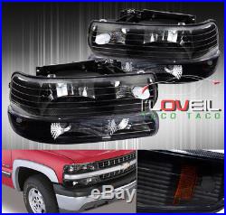 99-02 Silverado Replacement Head Lights Lamps Assembly +Bumper Turn Signal Lamps