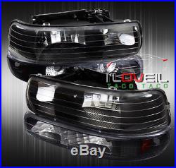 99-02 Silverado Replacement Head Lights Lamps Assembly +Bumper Turn Signal Lamps