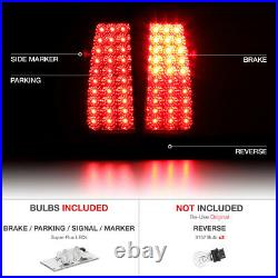 99-02 Silverado/Sierra RED/CLEAR LED Tail Lights Signal Brake Replacement Lamps