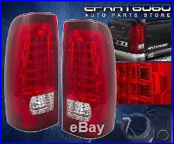99-02 Silverado Sierra Replacement Led Tail Lights Lamps Assembly Unit Set Red