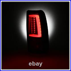 ALL BLACK For 99-02 Chevy Silverado Neon Tube LED Tail Light Brake Lamp L+R