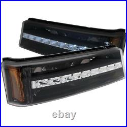 ANZO 511067 LED PARKING LIGHTS BLACK with AMBER REFLECTOR 2003-06 Silverado 2500