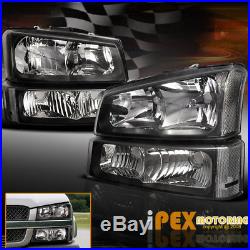 BLACK 2003-2006 Chevy Silverado 1500 2500 3500 Head Light+Signal Bumper Lamp