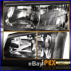 BLACK 2003-2006 Chevy Silverado 1500 2500 3500 Head Light+Signal Bumper Lamp