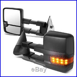 BLACK MANUAL EXTENDED TOWING MIRROR+TURN SIGNAL WithO HEATED FOR 03-06 CHEVY/GMC