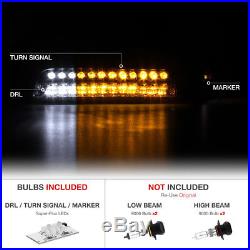 BUILT-IN LED 1999-2002 Silverado 00-06 Suburban Tahoe Black Bumper Headlight