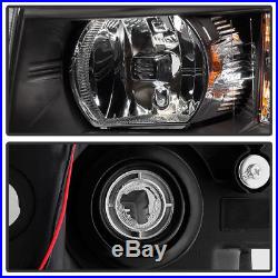 Black 2007-2013 Chevy Silverado 1500 2500HD 3500HD LED DRL Headlights Left+Right