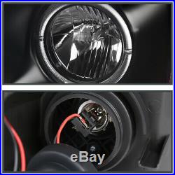 Black 2007-2014 Chevy Silverado 1500 2500 3500 Halo+LED DRL Projector Headlights