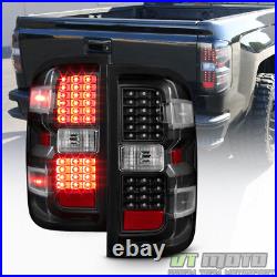 Black 2014-2018 Chevy Silverado 1500 2500 HD 3500 HD LED Tail Lights Brake Lamps