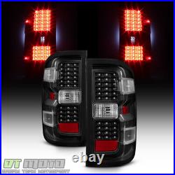 Black 2014-2018 Chevy Silverado 1500 2500 HD 3500 HD LED Tail Lights Brake Lamps