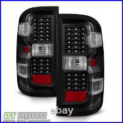 Black 2014-2018 Chevy Silverado 1500 2500 HD 3500 HD LED Tail Lights Brake Lamps