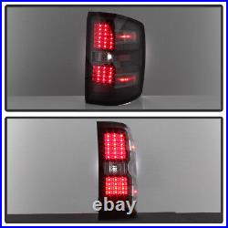 Black 2014-2018 Chevy Silverado 1500 2500 HD 3500 HD LED Tail Lights Brake Lamps