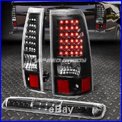 Black Clear Full Led Tail+3rd Brake&cargo Light For 03-07 Chevy Silverado/sierra