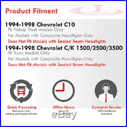 Black Clear Head Lights Corner Bumper Lamps For 1994-1998 Chevy C10 C/K Pickup