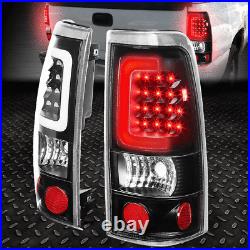 Black Clear Led Bar Tail+3rd Brake&cargo Light For 99-03 Chevy Silverado/sierra