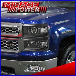 Black Drl Led Projector Head Lights Signal Lamps Clear For 14-15 Chevy Silverado