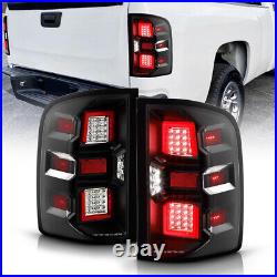 Black Full LED Tail Lights Brake Lamps For 2007-2013 Silverado 1500 2500 3500 HD