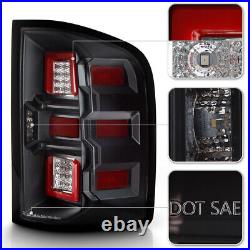 Black Full LED Tail Lights Brake Lamps For 2007-2013 Silverado 1500 2500 3500 HD