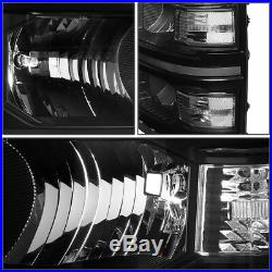 Black Headlamp Head Light Clear Turn Signal Mark For 14-15 Silverado Gmt K2xx