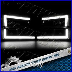 Black Housing For 2003-2006 Chevy Silverado Avalanche LED DRL Headlights 4PCS