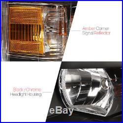 Black Housing Headlight Amber Turn Signal Reflector for 07-13 Chevy Silverado