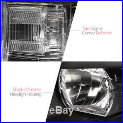 Black Housing Headlight Clear Turn Signal Reflector for 07-13 Chevy Silverado