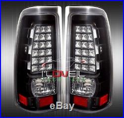Black Housing Led Style Replacement Tail Lights For 1999-2002 Gmc Sierra Truck