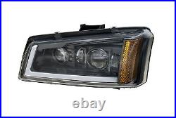 Black LED Headlights DRL Turn Signal For 2003-2006 Chevy Silverado/Avalanche