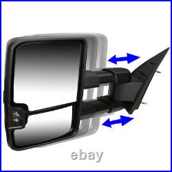 Black Manual LED Amber Turn Signal Side Towing Mirror for Sierra Silverado 07-14