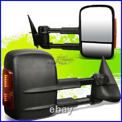Black Manual Side Towing Mirrors LED Turn Signal for Silverado Sierra 99-07