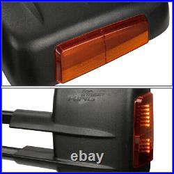 Black Manual Side Towing Mirrors LED Turn Signal for Silverado Sierra 99-07