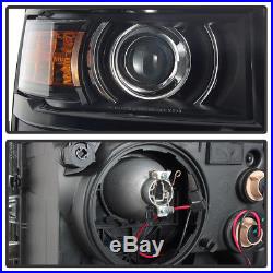 Black Projector Headlights For 2014-2015 Chevy Silverado 1500 Pickup Headlamps
