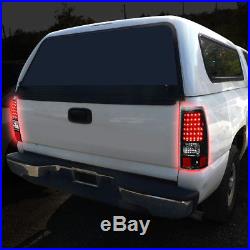 Black Red Led Tail+chrome 3rd Brake&cargo Light For 03-07 Chevy Silverado/sierra