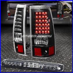 Black Red Led Tail+smoked 3rd Brake&cargo Light For 03-07 Chevy Silverado/sierra
