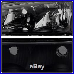Black Smoke 2003-2006 Chevy Silverado Avalanche Headlights+Bumper Lamps 4PC Set